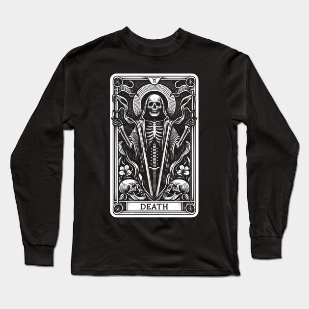 Death Tarot Long Sleeve T-Shirt by OddlyNoir